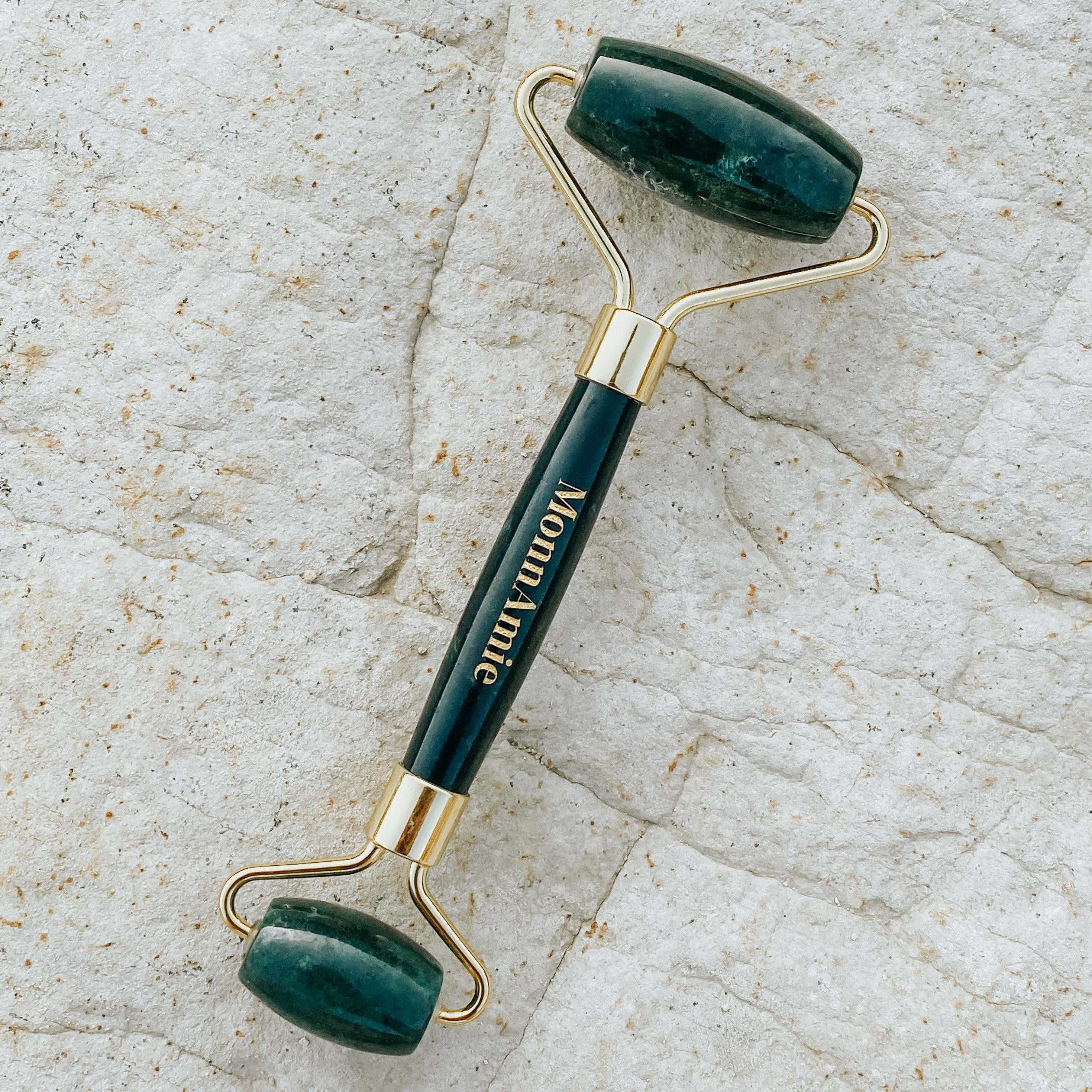 MonnAmie Green Moss Agate Facial Roller